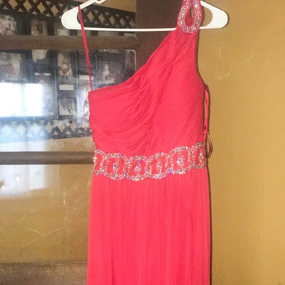 One Shoulder M Prom Dress - Red
